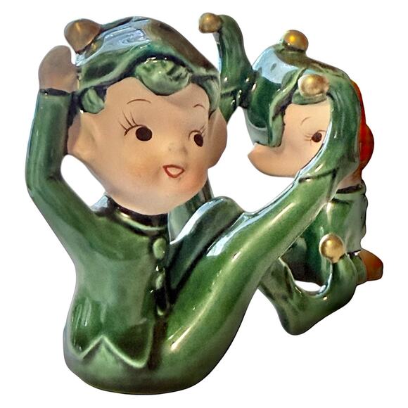 Set of 2 Vintage Lefton E-2347 Playful Whimsical Pixie Christmas Elf Figurines - Picture 11 of 16